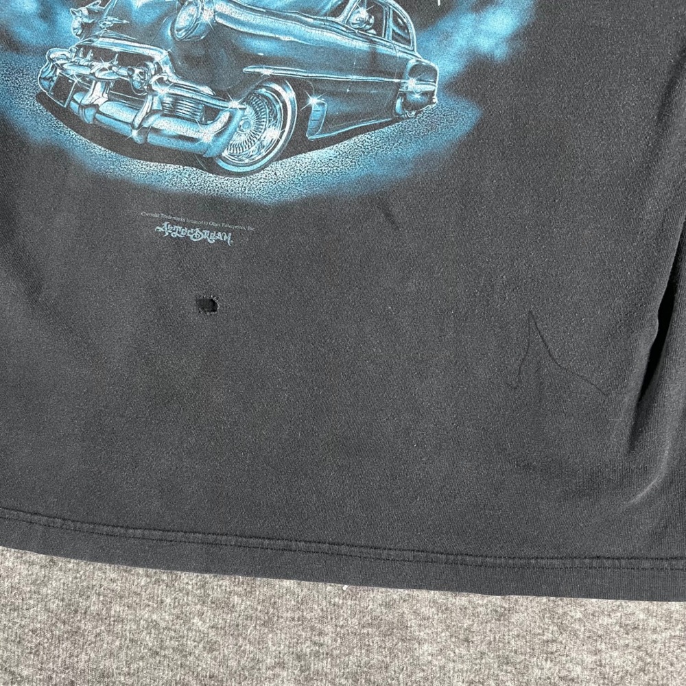 Vintage ODM Aztec Dream Jesus Lowrider Chicano Art T-Shirt Black Faded XL - Picture 5 of 8